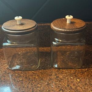 Glass Jars with Wooden Lids